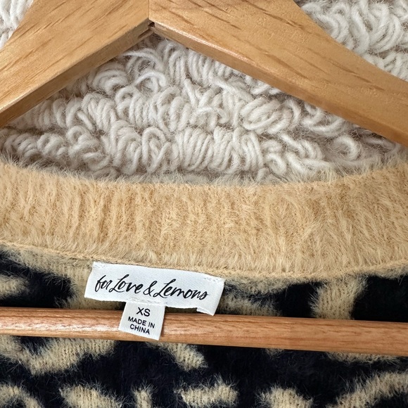 For Love & Lemons Angelina Leopard Cropped Cardigan - Picture 3 of 7